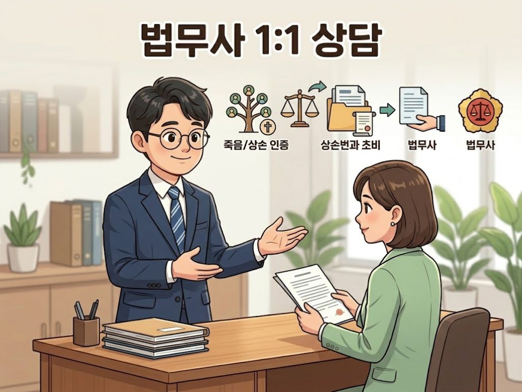 법무사 상담 및 서류 준비 설명 이미지