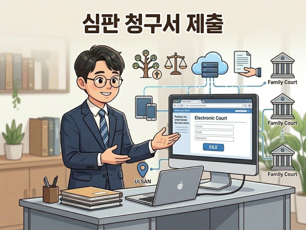 상속포기 심판 청구서 작성 및 접수 설명 이미지