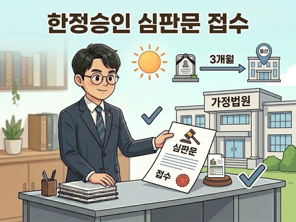 한정승인 신고서 법원 접수 설명 이미지