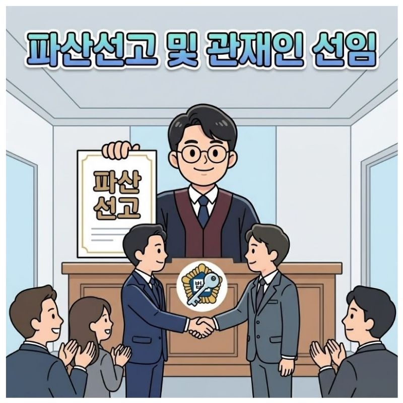 파산 선고 및 관재인 선임 설명 이미지