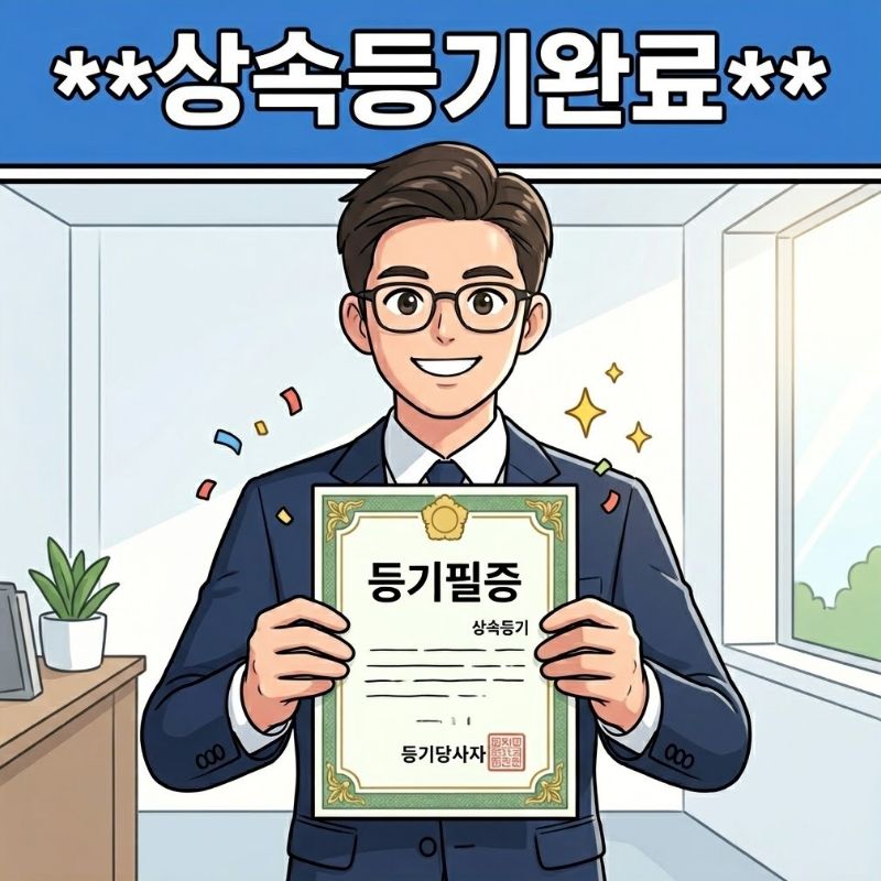 신청서 제출 및 등기필증 수령 설명 이미지
