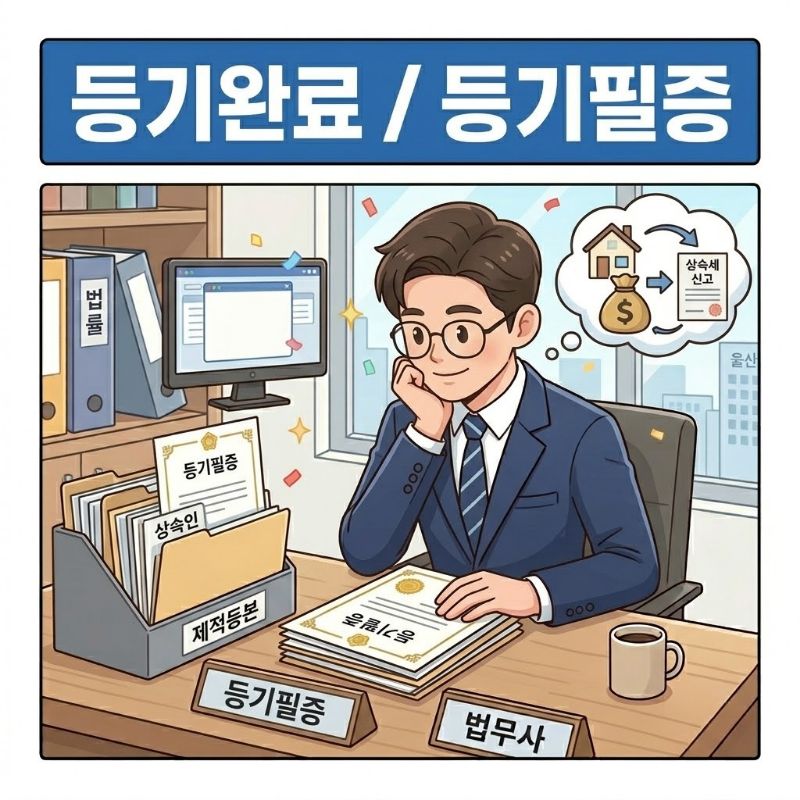 등기필증 수령 / 상속세 신고 설명 이미지