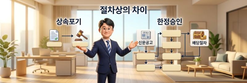 상속포기 및 한정승인의 절차상의 차이도 살펴봐야 합니다