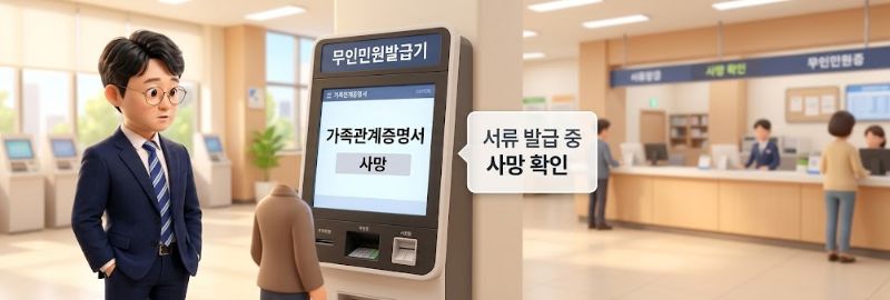 가족관계증명서 발급 시 부의 사망사실을 알게 됨